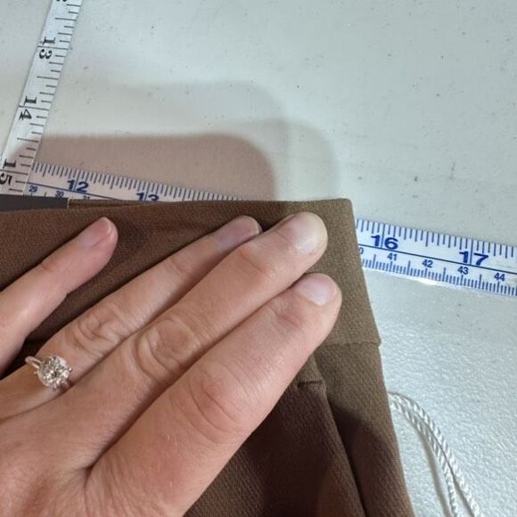 Worthington NWT Women’s Wide Leg Cropped Trouser Pants Size 8 Hi Rise Brown - Picture 9 of 12